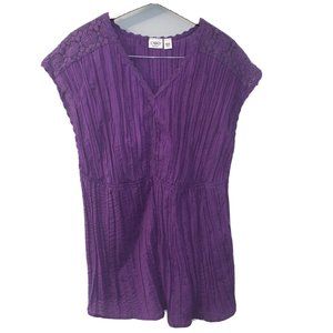 Cato Women’s Sleeveless Halter Top 18 20W Plus Purple Elastic Band Waist Knit